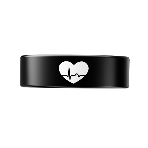 ECG smart health ring side view showing sensor placement